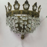 Pair Of Bronze And Crystal European  Sconces #9658