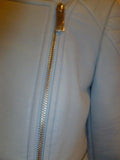 Ladies Light Blue Vince Camuto Size 2 Leather Jacket - Diamonds Sapphires Rubies Emeralds