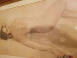 Antiique 1950's Nude Pin Up Pinup Painting