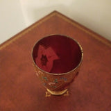 Antique Art Glass Moser Bohemian Ruby Enamel