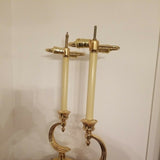 Vintage Heavy Brass Stylized Classic Modern Pair of Lamps