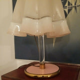 Mid century Modern Designer Venetian Handkerchief Lamp Pink
