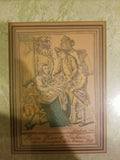 Framed Engraving by J.G. de Sainte Sauveur and Labrousse Homme Femme et Enfantr