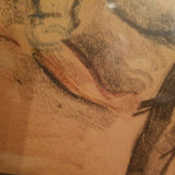 Vintage African American Painting Mixed Media Hand Painted