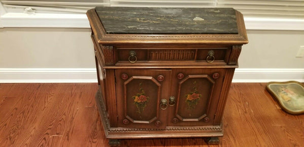 Commode with Black Marble Top and Server Drawer - Diamonds Sapphires Rubies Emeralds