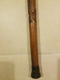 Carved Wooden Cane/ Walking Stick 36.625" HANDLE IS LOOSE