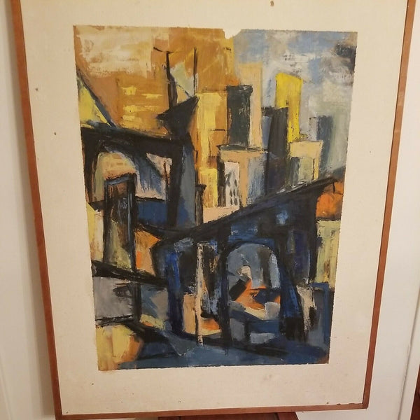 Vintage Original Abstract Watercolor Painting
