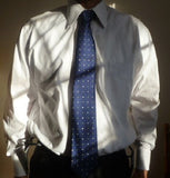 Paul Fredrick 80's Two Ply Pinpoint Oxford White Monogrammed PN - Diamonds Sapphires Rubies Emeralds