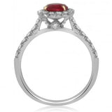 18K White Gold Ruby and Diamond Ring (EGL USA Certified) - Diamonds Sapphires Rubies Emeralds