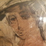 Seated Nude Mid Century Modern Painting