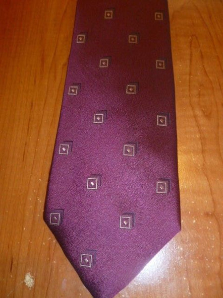 Hand Made 100% Silk Harve Benard by Benard Holtzman Burgundy Tie - Diamonds Sapphires Rubies Emeralds