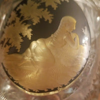 Large Antique Austrian Bohemian Glass Nude Goblet