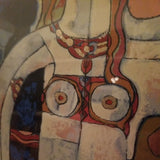 Mid century Modern Picasso Inspired Cubist Nude "Dancing" by Qin #910008