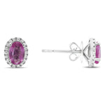 Pink Sapphire and Diamonds Earrings