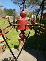 Antique Regency Tole Red Chandelier with canopy #92758