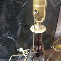 Antique Crystal Romanian Lamp Converted From Wine Bottle