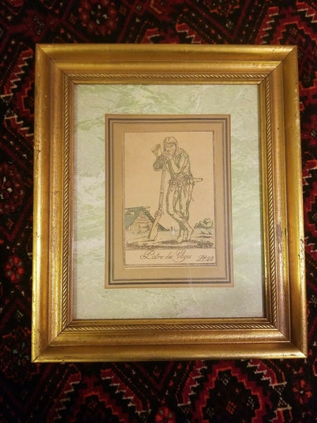 Framed Engraving by J.G. de Sainte Sauveur and Labrousse "Patre des Voges"