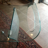 Modernist Scupltural Glass Signed Bar Cart