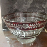 Antique Bohemian Crystal Candy Dish CHIPPED!