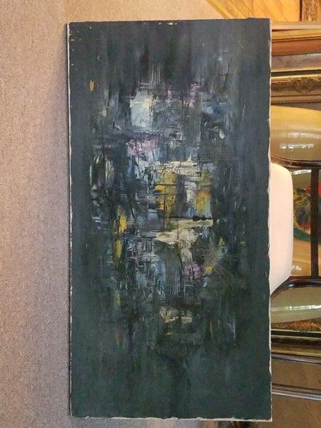 Mid century Modern Abstract Painting Signed Findlay Galleries Chicago