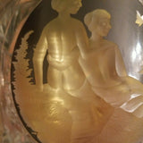 Large Antique Austrian Bohemian Glass Nude Goblet