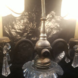 Antique Double Lamp Possibly Crystal and Bronze