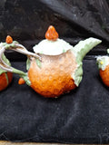3 Piece Tea Set Ceramic Handmade Strawberry #91808