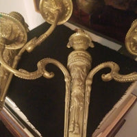 Pair Of Antique E.F. Caldwell Style Gilt Sconces