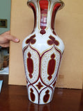 large antique bohemian glass moser overlay ruby vase - Diamonds Sapphires Rubies Emeralds