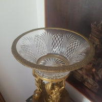 Antique French Empire Baccarat Bronze Centerpiece