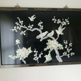 Pair of Antique Chinese Lacquer Framed Artwork