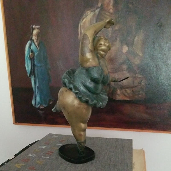 Vintage mid Century Modern Bronze Fat Lady