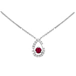 Ruby Necklace Pendant with Diamonds