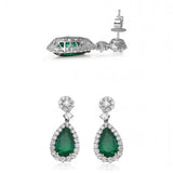 8.36 CARAT NATURAL EMERALDS & 3.43 CARAT DIAMONDS 18K EARRINGS - Diamonds Sapphires Rubies Emeralds