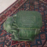 Mid Century Modern Chinese Green Porcelain Elephant Gardenining Bench #94008