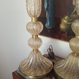 Mid century Modern Pair Of Murano Venetian Lamps