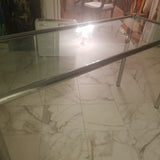 Mid Century Modern Milo Baughman ATTRIBUTED Chrome and Glass Console table