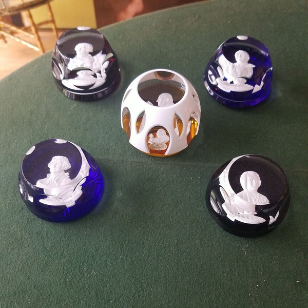 Vintage Baccarat Paper Weight Collection of 5