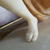 Museum Quality Antique Marble Sculpture Young Girl Topless Signed