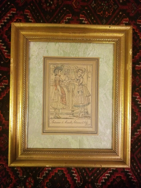 Framed Engraving by J.G. de Sainte Sauveur and Labrousse Artisanne de Marseille