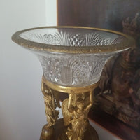 Antique French Empire Baccarat Bronze Centerpiece