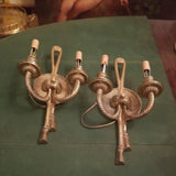 Pair Of Mid Century Modern Gilt  Sconces