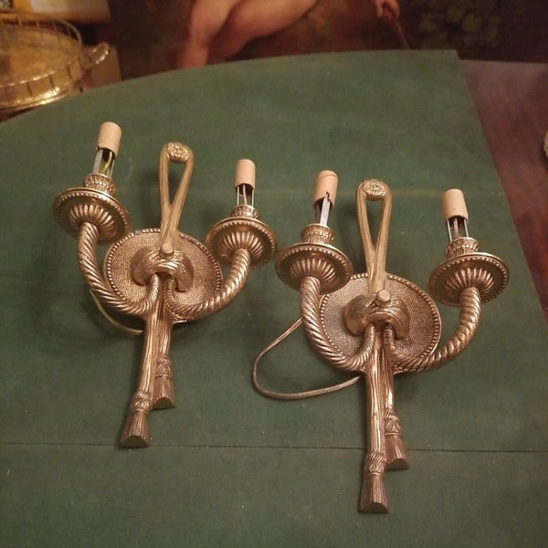 Pair Of Mid Century Modern Gilt  Sconces