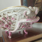 Antique Meissen Large Centerpiece Basket Pink