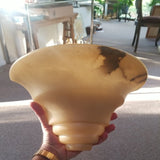 Pair Of Vintage Art Deco Alabaster Mid century Modern Sconces