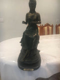 A.Moreau Bronze Sculpture "Sitting Pretty" - Diamonds Sapphires Rubies Emeralds