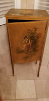 Wooden Cabinet with Hand Painted Gypsy Girl - Diamonds Sapphires Rubies Emeralds
