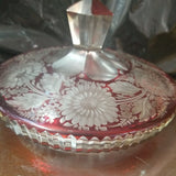 Antique Bohemian Crystal Candy Dish CHIPPED!