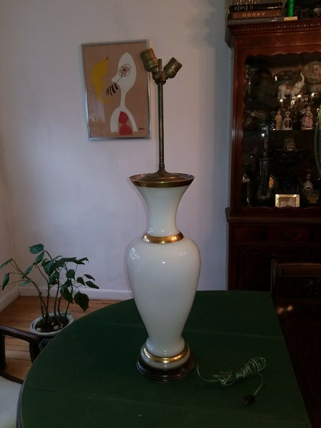 Mid Century Baccarat Opaline Large Lamp
