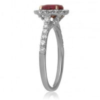 18K White Gold Ruby and Diamond Ring (EGL USA Certified) - Diamonds Sapphires Rubies Emeralds